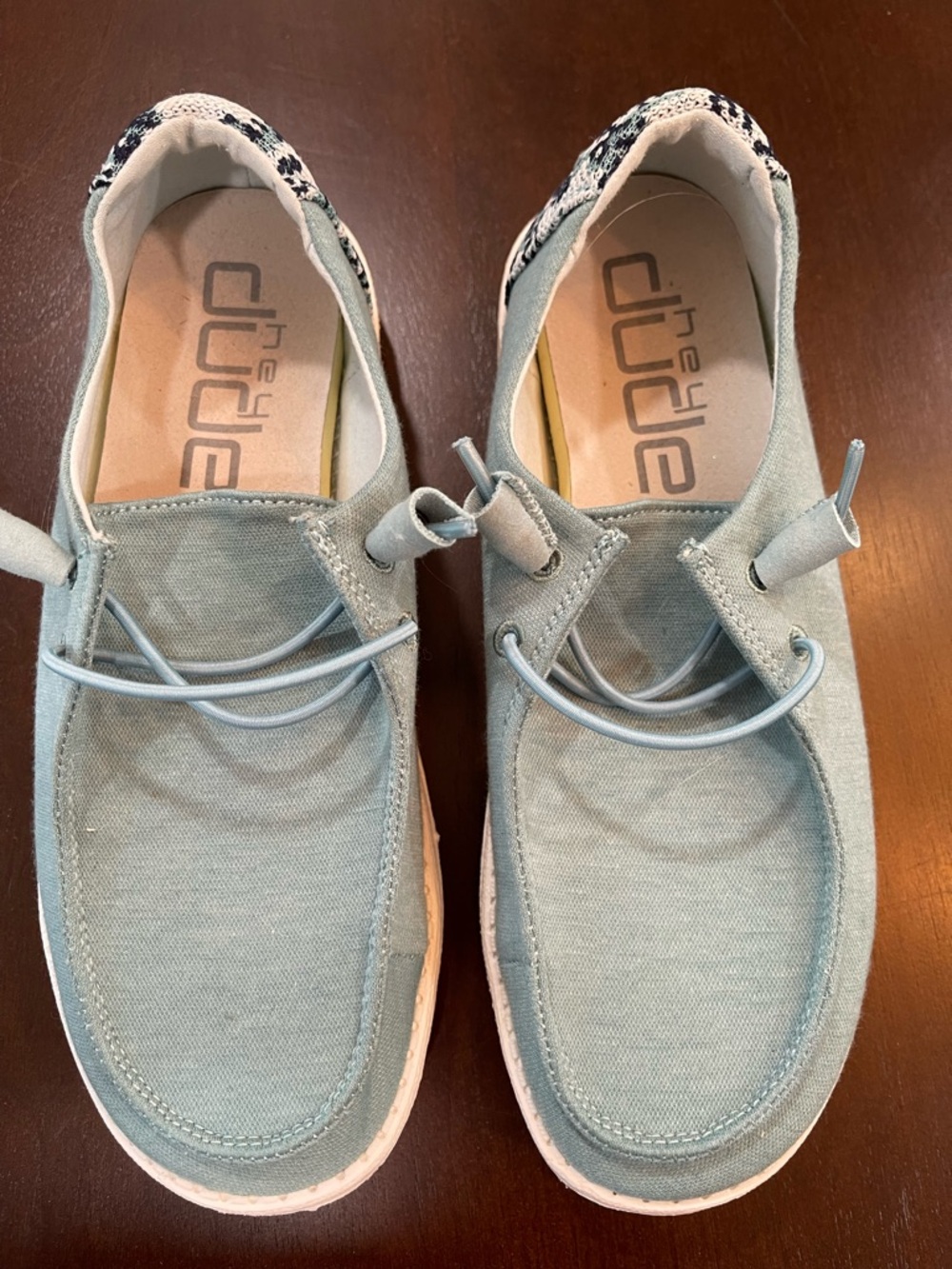 Hey Dude Light Seafoam Green Canvas Boat Shoes